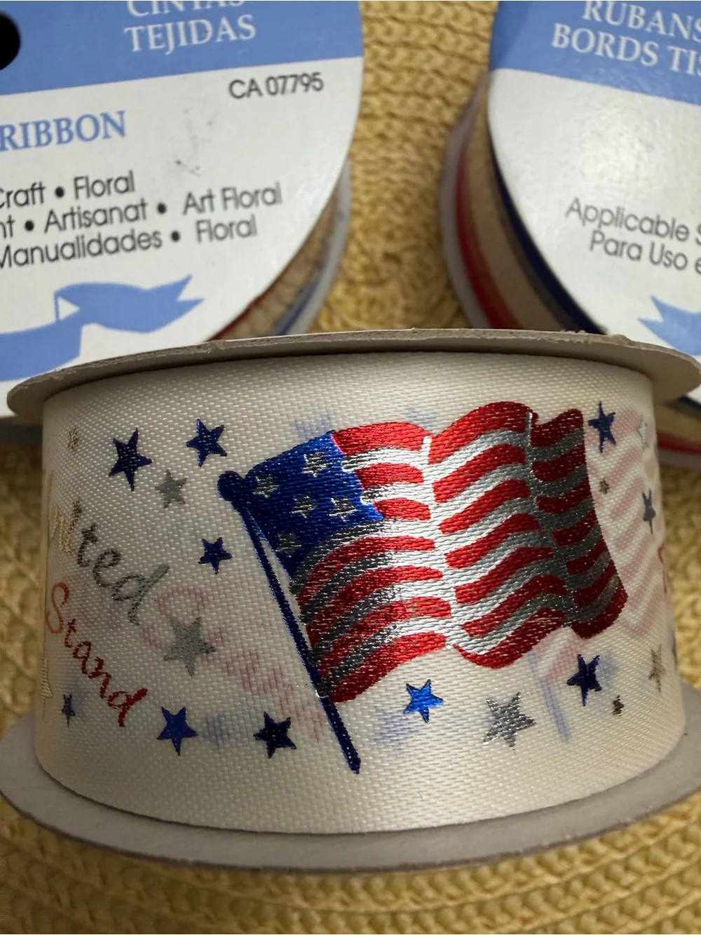 Woven Craft Ribbon Trio in Red, White, and Blue